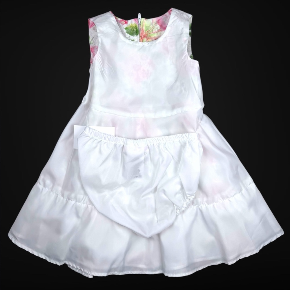 Bonnie Baby 3-Piece Floral Dress Set w/ Green Cardigan & Diaper Cover –Size 24M - Picture 8 of 17